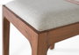 Lot de 2 Chaises en Bois d'Acacia et Tissu Beige - Chaises de Salle à Manger avec Assise en Tissu, Structure en Bois Massif Naturel
